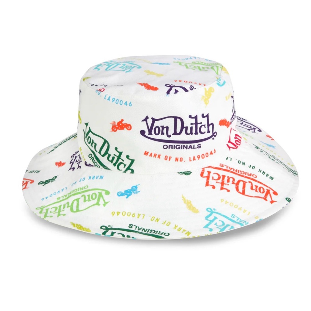 WHITE ALL OVER PRINT BUCKET HAT